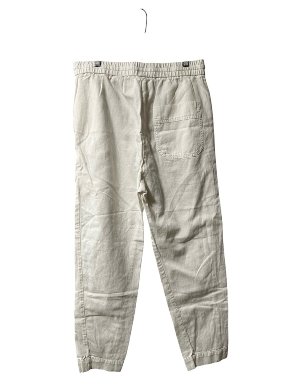 COS Linen Blend Pull On Pants Sz 8 3 Pocket Casual Straight White Resort Beachy - Picture 2 of 8